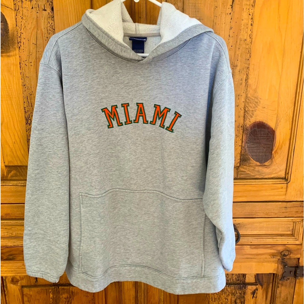 Vintage Hoodie Sweatshirt University of Miami L